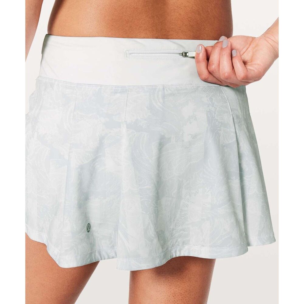Lululemon Athletica Eternal Wave White Pace Rival Skirt No Panels Women's Size 6